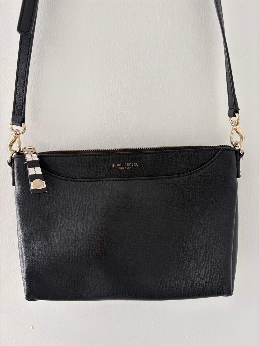henri bendel Black Gold-Accent Crossbody Bag